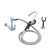 BK Resources OptiFlow Pot Filler Assembly with 72in Stainless Steel Hose - BKF-SSMPF-G 