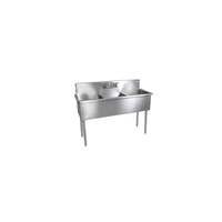 BK Resources 57"x21-1/2" Three Compartment Stainless Steel Budget Sink - BK8BS-3-18-12