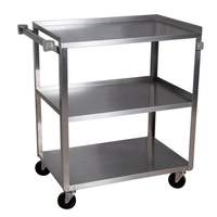 BK Resources 15-1/2"W x 24"D 3-Tier Stainless Steel Utility Cart - BKC-1524S-3S 