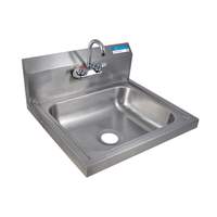 BK Resources 20"W Wall Mount Hand Sink 3-1/2" Gooseneck Spout Faucet - BKHS-W-1620-P-G