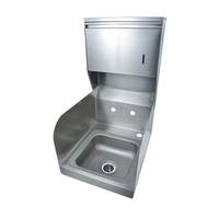 BK Resources Space Saver Wall Mount Hand Sink w/Towel Dispenser No Faucet - BKHS-W-SS-SS-TD 