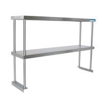 BK Resources 96" x 12" x 31" Stainless Steel Table Mount Double Overshelf - BK-OSD-1296
