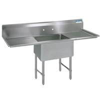 BK Resources 24inx24inx14in One Compartment 16 Gauge Stainless Steel Sink - BKS6-1-24-14-24TS 