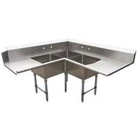 BK Resources Three Compartment Left-to-Right Corner Soiled Dishtable - BKSDT-CO3-2012-LS