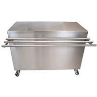 BK Resources 60in x 24in Stainless Steel Serving Counter with Sliding Door - SECT-2460S 