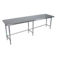 BK Resources 96"W x 30"D 14 Gauge Stainless Steel Open Base Work Table - QVTOB-9630 