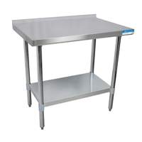 BK Resources 72"W x 30"D 14 Gauge Stainless Steel Work Table w/ 5" Riser - QVTR5-7230