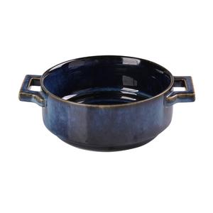 Yanco China Blue Star Glazed Porcelain 20oz Bake Dish with Handle- 1dz - BL-907 