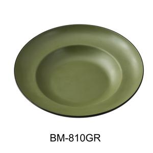 Yanco China Birmingham Green & Gray Melamine 12oz Pasta Bowl - 2dz - BM-810GR 