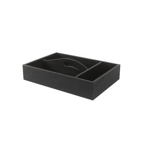 Mikasa Hospitality BQ100B Select Concept Black Oak 13.8inx 9.4in 3- Section Cutlery Tray 