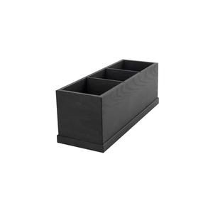 Mikasa Hospitality BQ300B Select Concept Black Oak 14.4in x 4.9in 3-Section Cutlery Tray 