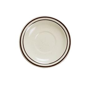 Yanco China Brown Speckled American White Ceramic 5.5in Royal Saucer - BR-2 