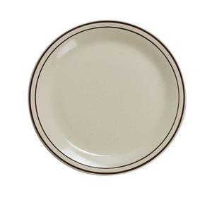 Yanco China Brown Speckled American White Ceramic 9in dia. Plate - 2dz - BR-8 