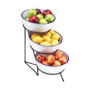 Cal-Mil C1222-10 10" x 18" x 18"H Black 3-Tier Bowl Display Stand
