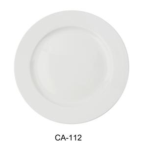 Yanco China Cambria White Porcelain with Aluminum 12in dia. Dinner Plate - CA-112 Yanco China Cambria White Porcelain with Aluminum 12in dia. Dinner Plate - CA-112