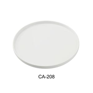 Yanco China Cambria White Porcelain with Aluminum 8in dia. Dinner Plate - CA-208 
