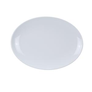 Yanco China Extra Heavy Duty White Melamine 8in x 5.5in Coupe Platter - CO-208 