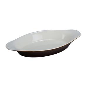 Yanco China Accessories White/Brown Porcelain 8 oz. Welsh Rarebit- 3 Doz - CO-8-B