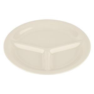 GET Diamond Ivory Melamine 10.25in dia. 3-Compartment Plate-1dz - CP-10-DI 