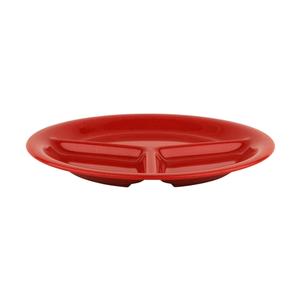 GET Red Sensation Melamine 10.25in dia. 3-Compartment Plate-1dz - CP-10-RSP 