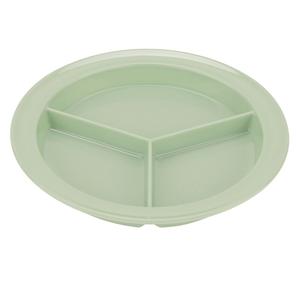 GET Supermel Green Melamine 9in dia. 3-Compartment Plate - 1dz - CP-530-G 