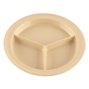 GET Supermel Tan Melamine 9in dia. 3-Compartment Plate - 1dz - CP-530-T 