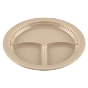 GET Supermel Sandstone Melamine 10in dia. 3-Compartment Plate - CP-531-S 