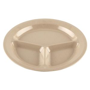 GET Supermel Sandstone Melamine 11in dia. 3-Compartment Plate - CP-532-S 