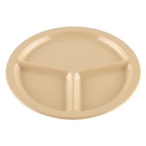 GET Supermel Tan Melamine 10in dia. 3-Compartment Plate - 1dz - CP-533-T 