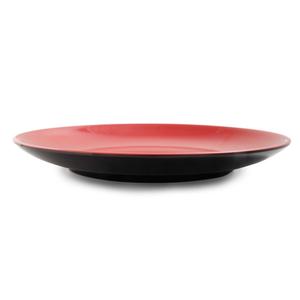 Yanco China Two-Tone Black/Red Melamine 9in dia. Coupe Plate - 2dz - CR-1309 