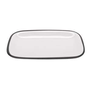 GET Settlement Bistro White Melamine 11.75inx 7.75in Platter-1dz - CS-1280-W/BK 