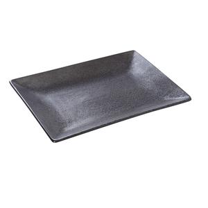 Yanco China Diamond Black Porcelain 8in x 5.5in Rectangular Plate - 3dz - DB-408 