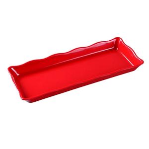 Yanco China Deli Red Melamine 14in x 5.25in Serving Tray - 6 Each - DC-6014R 