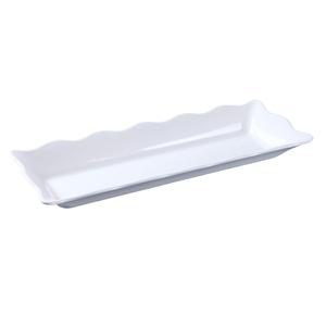 Yanco China Deli White Melamine 17.5in x 6.75in Serving Tray - 6 Each - DC-6117W 