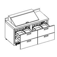Delfield 64in Two-Section Mega Sandwich/Salad Top Refrigerator - STD4464NP-18M 