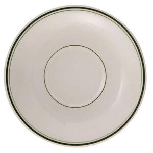 Yanco China Green Band American White Ceramic 6.1in dia. Saucer - 3dz - GB-2 