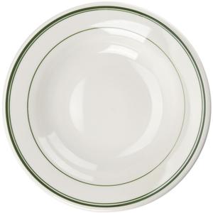Yanco China Green Band American White Ceramic 10oz Soup Bowl - 2dz - GB-3 