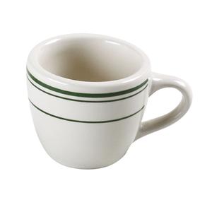 Yanco China Green Band American White Ceramic 3.5oz 2.5in Cup - 3dz - GB-35 