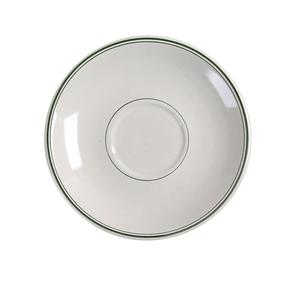 Yanco China Green Band American White Ceramic 4.5in dia. Saucer - 3dz - GB-36 