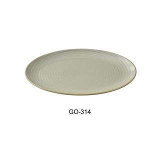 Yanco China Golden Coast Earthy Tone Porcelain 14.25in x 9in Plate - 1dz - GO-314 