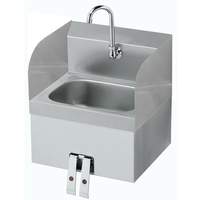 Krowne Metal 16"W Wall Mount Hand Sink with Knee Pedals & Splash Guards - HS-41 