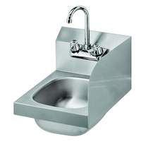 Krowne Metal 12"W Wall Mount Space Saver Hand Sink with Right Splash Guard - HS-9-RS 