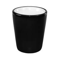 International Tableware, Inc Hilo Black/White 1-1/2 oz Porcelain Shot Cup - 81122-02/05MF-05C