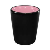 International Tableware, Inc Hilo Black/Pink 1-1/2 oz Porcelain Shot Cup - 81122-26/05MF-05C