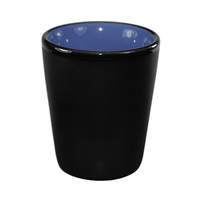 International Tableware, Inc Hilo Black/Country Blue 1-1/2 oz Porcelain Shot Cup - 81122-2899/05MF-05C