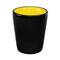 International Tableware, Inc Hilo Black/Yellow 1-1/2 oz Porcelain Shot Cup - 81122-2900/05MF-05C