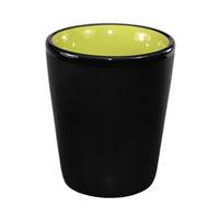 International Tableware, Inc Hilo Black/Rye Green 1-1/2 oz Porcelain Shot Cup - 2 Doz - 81122-2902/05MF-05C