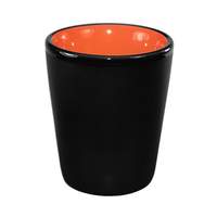 International Tableware, Inc Hilo Black/Orange 1-1/2oz Porcelain Shot Cup - 81122-2956/05MF-05C 