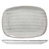 International Tableware, Inc Rotana Stone 14" x 9-1/2" Ceramic Oblong Platter - RT-14-ST