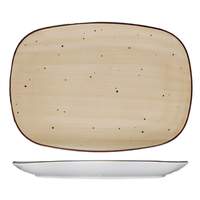 International Tableware, Inc Rotana Wheat 14" x 9-1/2" Ceramic Oblong Platter - RT-14-WH